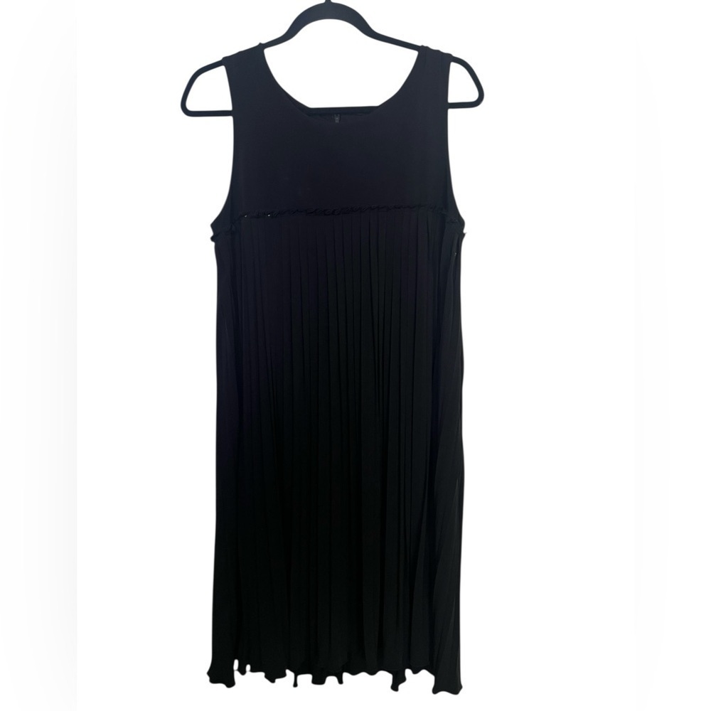 Calvin Klein Black Pleated Shift Dress Approx Small